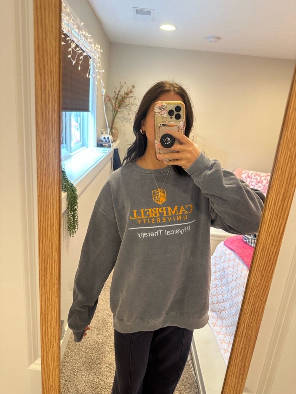 campbell university Comfort Colors Gray crewneck